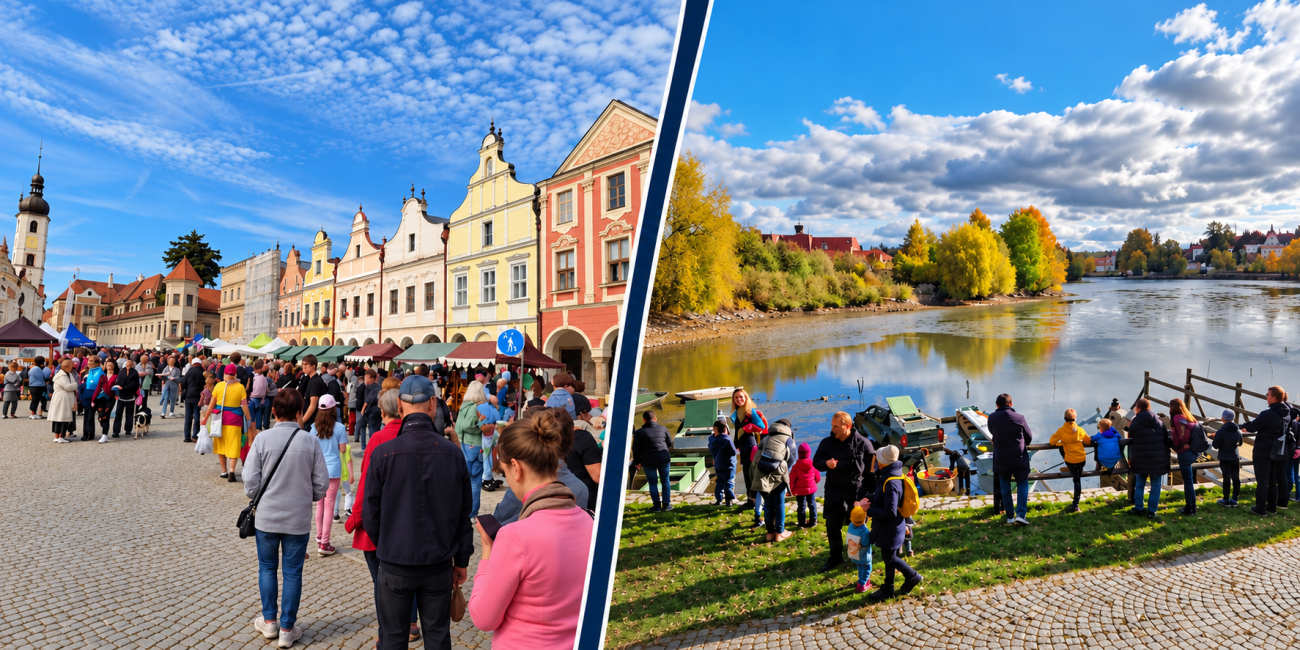 Telč, trhy, výlov rybníka